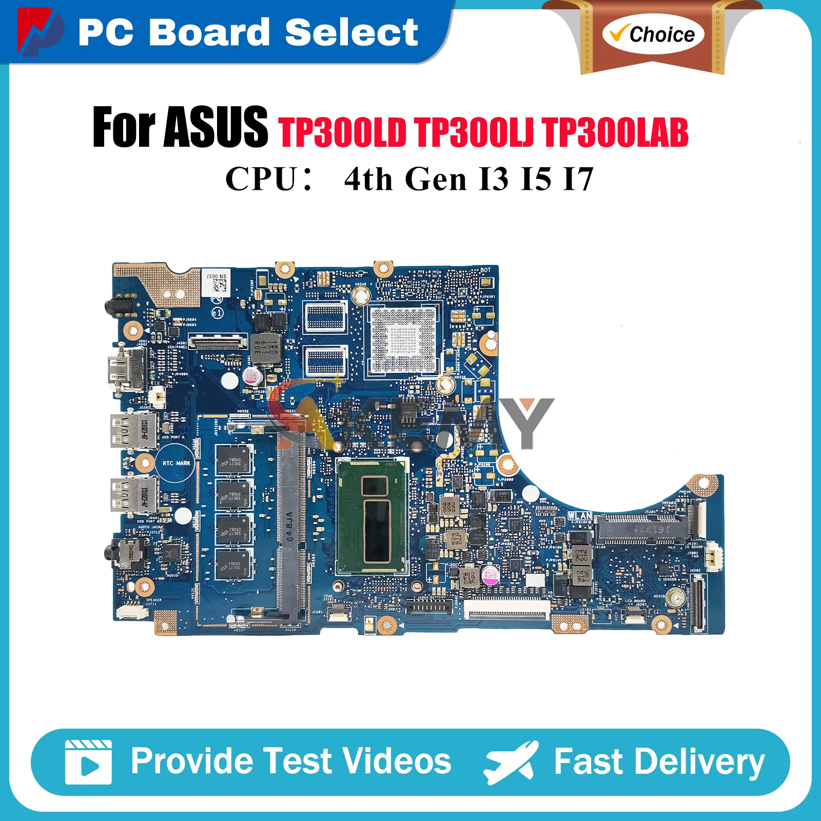 

Материнская плата TP300LA для ноутбука ASUS VivoBook Flip TP300LA TP300LD TP300LJ Q302L TP300LAB TP300L TP300LN, материнская плата I3 I5 I7 CPU