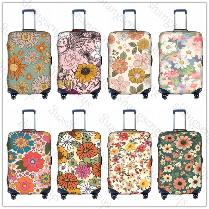

Retro Floral Thick Elastic Luggage Protective Cover Zipper Suit For 18-32 inch Bag Suitcase Covers Travel Accessories