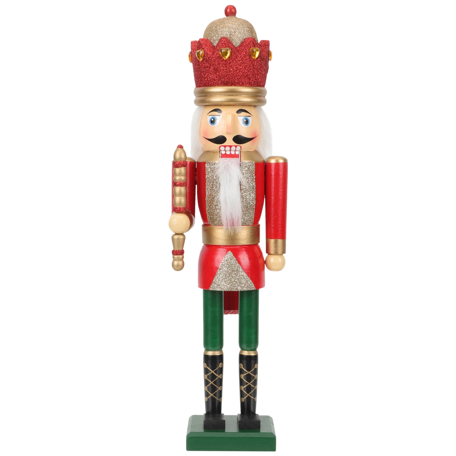 

1pc Wooden Nutcracker Decor Figure Holiday Soldier Craft For Wedding Home Desktop Decoration Festive Ornament Gift