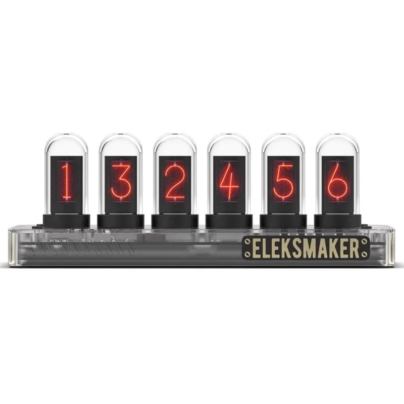 Luxury RGB Nixie Tube Clock IPS Modern LED Atmosphere Lights DIY Analog Digital Tube Desktop Digital Clock Decoration Boys Gift