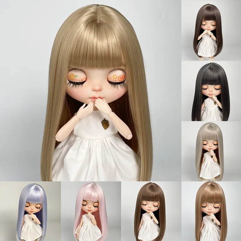 Yestary Pop Accessoires Bjd Pruik Is Geschikt Voor Blythe Pruiken Zachte Zijde Lang Haar Mode Steil Haar Grijze Pony Pruiken Speelgoed