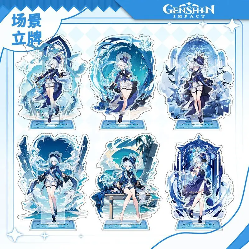 Genshin Impact  Furina de Fontaine Anime Figure Acrylic Stand Model Plate Desk Decor Accessories Standing Christmas Gift