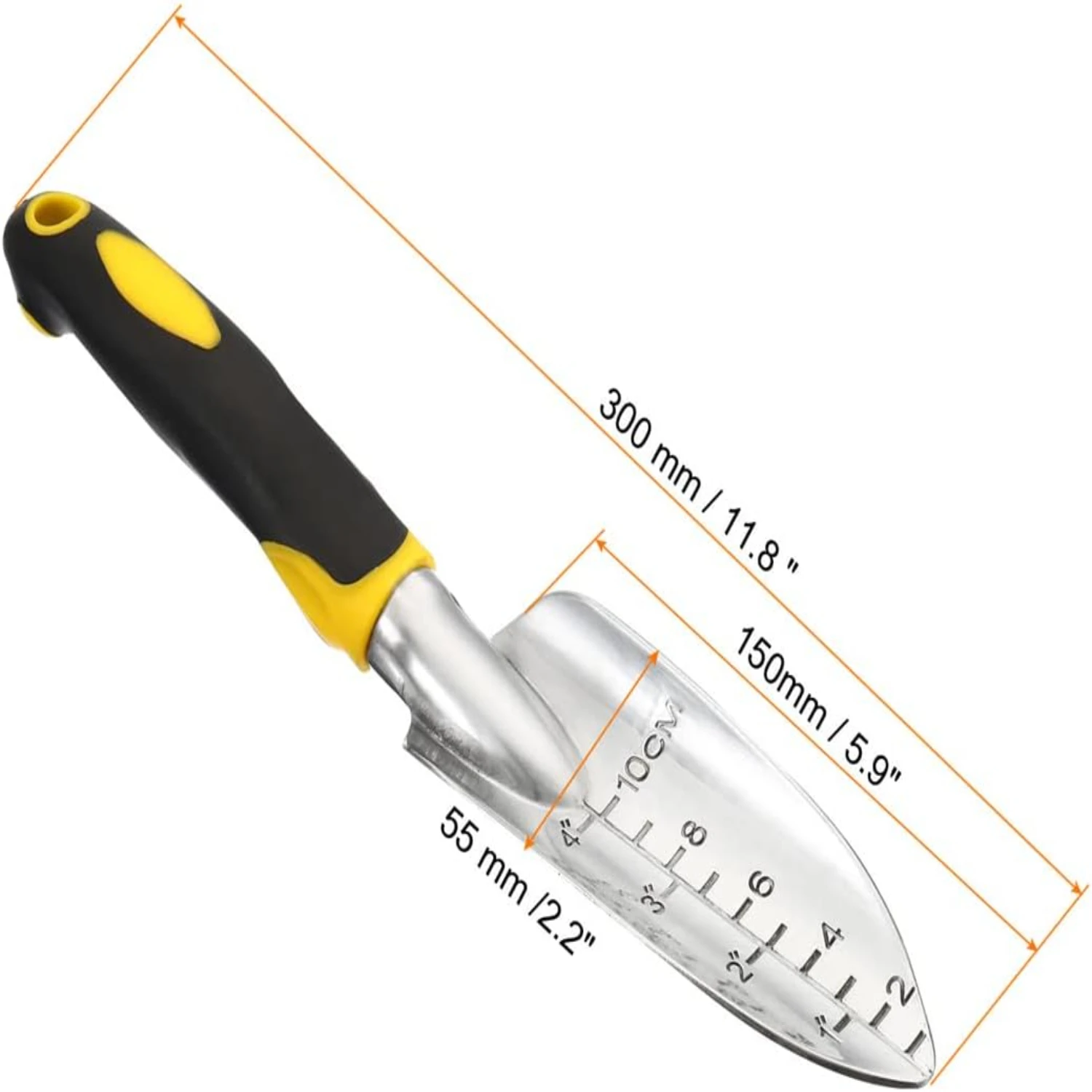 Garden Trowel, 2 Pack Gardening Hand Shovel Aluminum Alloy Transplant Tool with Depth Marker Scale for Planting Weeding Digging