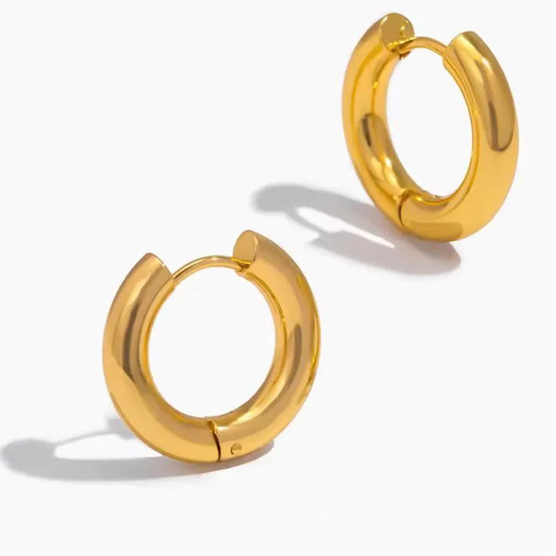 Dainty 4mm Thick Circular Earrings Pair, Classic Minimalist Design 316L Medical Stainless Steel Multi-Scenario Jewelry