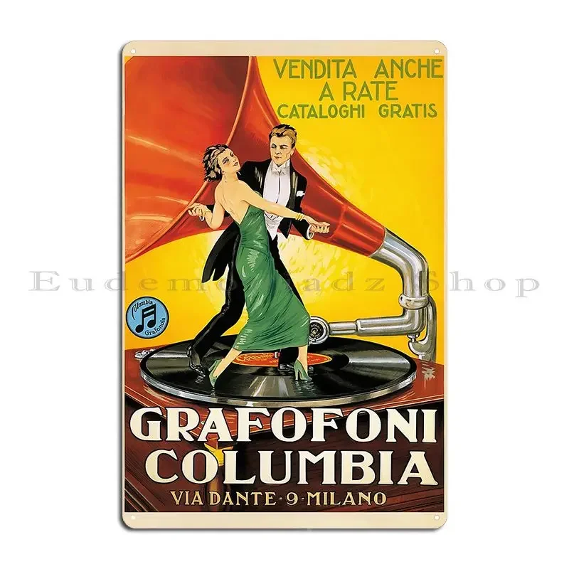 Grafofoni Columbia Music Gramophone Player Metal Signs Party Garage Garage Party Club Create Tin Sign Poster