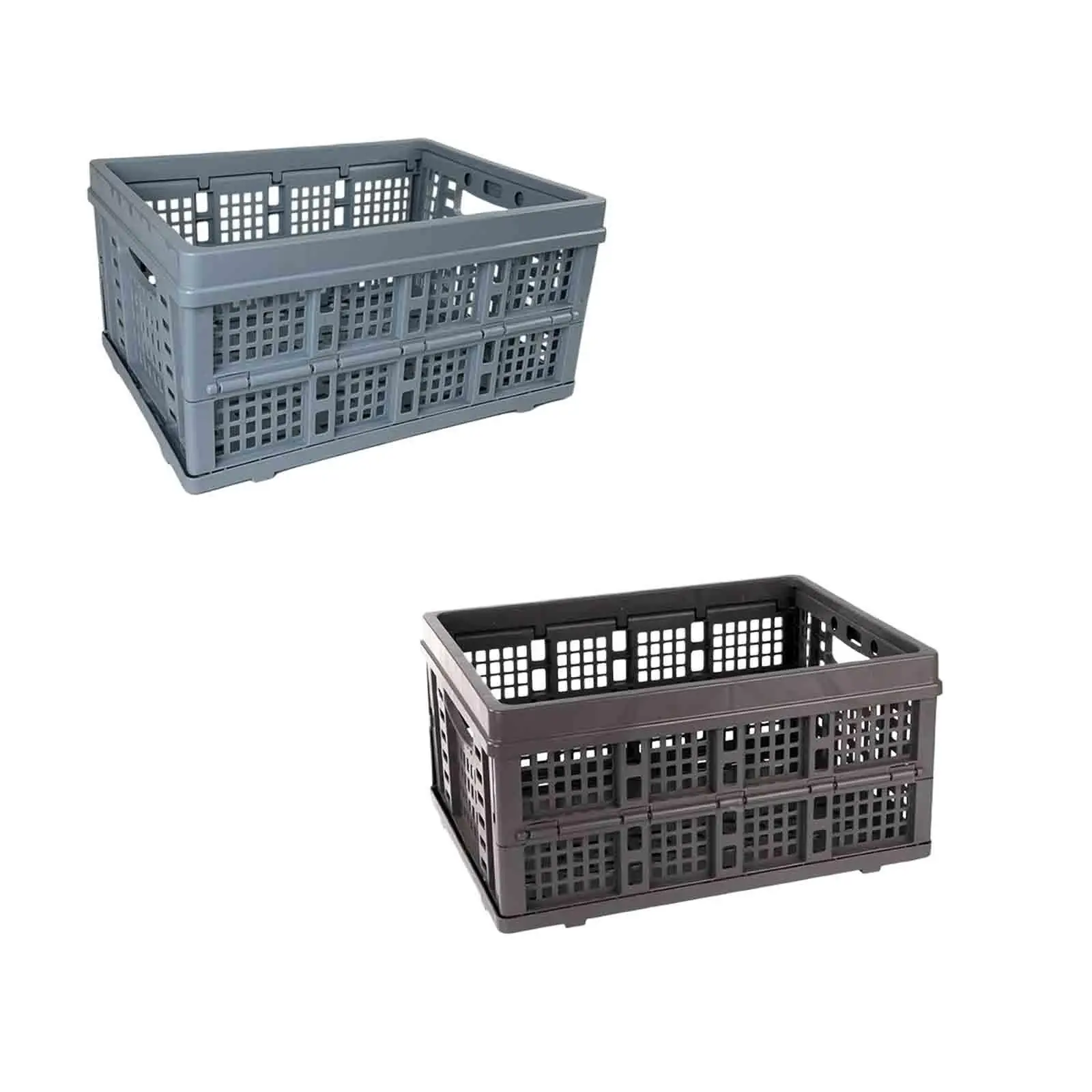 Folded Storage Box Organizer Large Portable Utility Crate Collapsible Storage Basket for Bedroom Grocery Bathroom Office Car