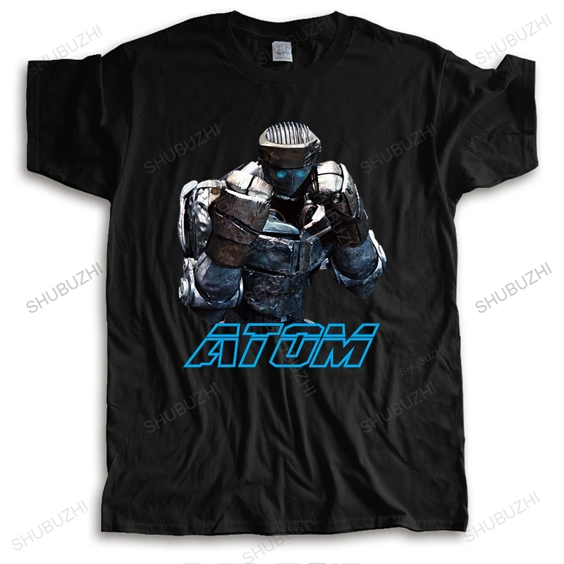 Hot sale homme summer t-shirt brand o-neck t shirts Real Steel Atom black tshirts Women Fashion cotton Unisex Teeshirt Euro size