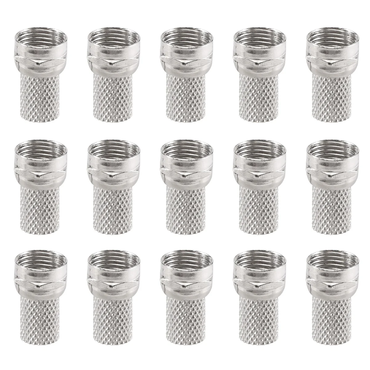 15 Pcs RG6 F-Type Twist-On Coax Coaxial Cable RF Connector Male for CCTV Camera