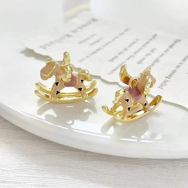 1 قطعة الكرتون لطيف الحصان Charms المعلقات DIY بها بنفسك صنع المجوهرات قلادة أقراط سوار الحلي اكسسوارات الإمدادات #5