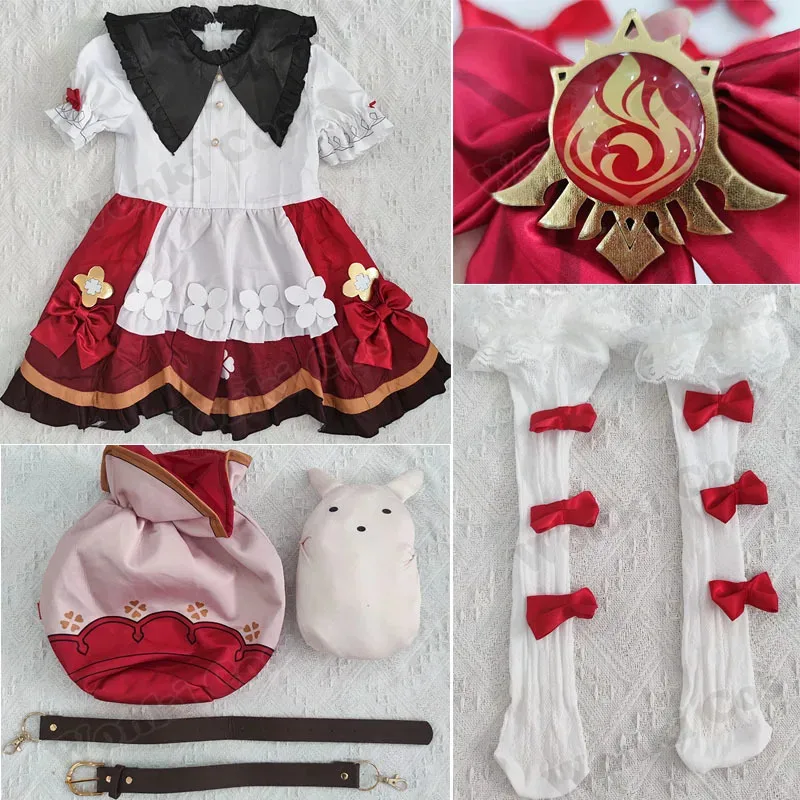 

Genshin Impact Klee, карнавальный костюм, новое детское платье со звездным светом, шляпа, парик, рюкзак, женская одежда Comic Con