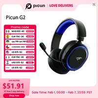 Picun G2 auriculares inalámbricos para juegos Bluetooth 5,3 2,4G auriculares 7,1 envolvente 5ms micrófono ENC de baja latencia para PC PS4 PS5 interruptor de teléfono