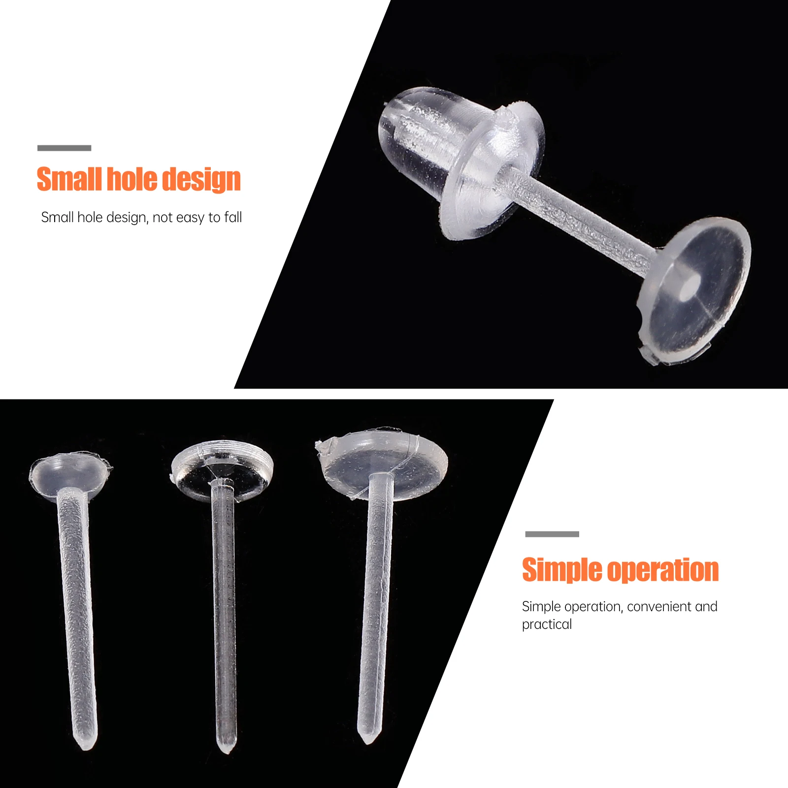 

600pcs Earring Studs Pins Silicone Earrings Diy Ear Studs Making Plugs Jewelry Supplies Skin-Friendly Durable Gift For Friends