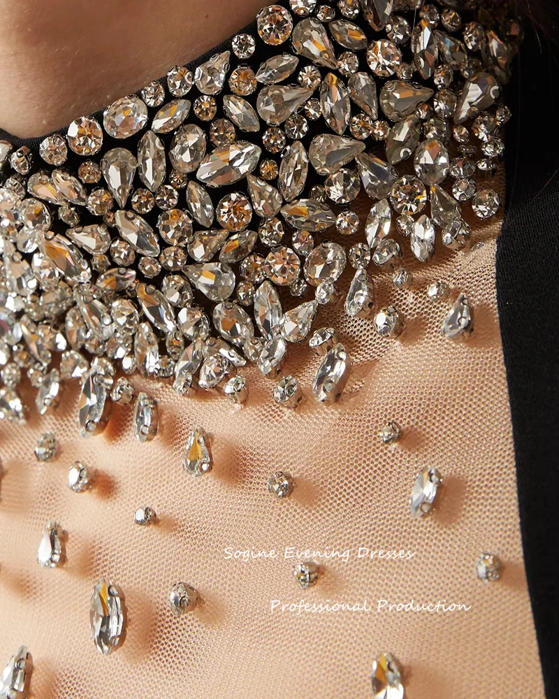 High Neck Crepe Prom Dresses 2025 for Women Formal Occasion فساتين سهرة Long Sleeve Wedding Party Dress with Pads Inside