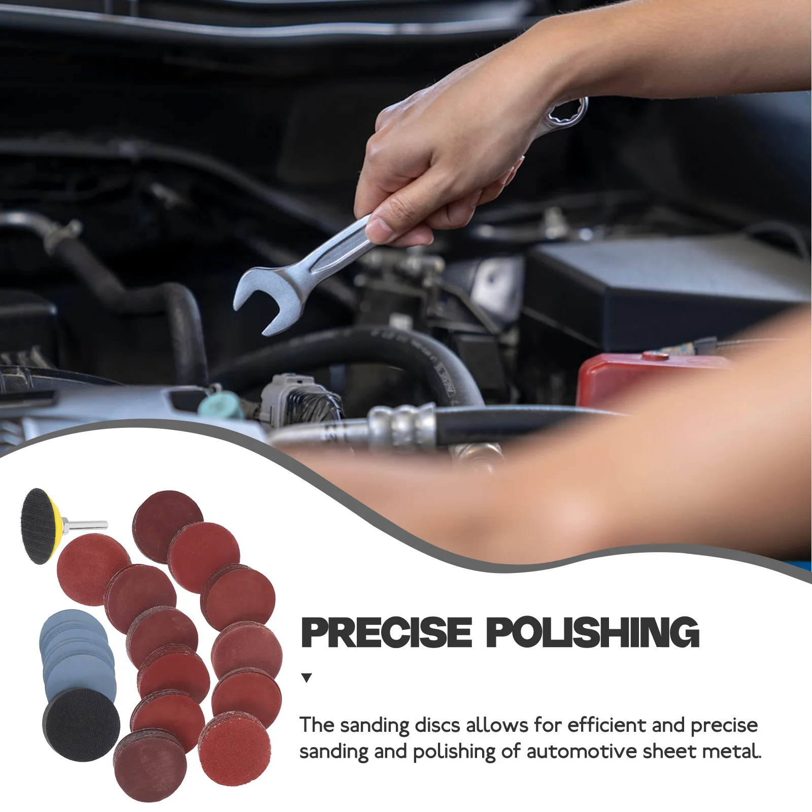 

1 set Sanding Discs 50mm Drill Attachment 80 Grit Round Foam Buffer Metal Polishing Automotive Sheet Cleaning