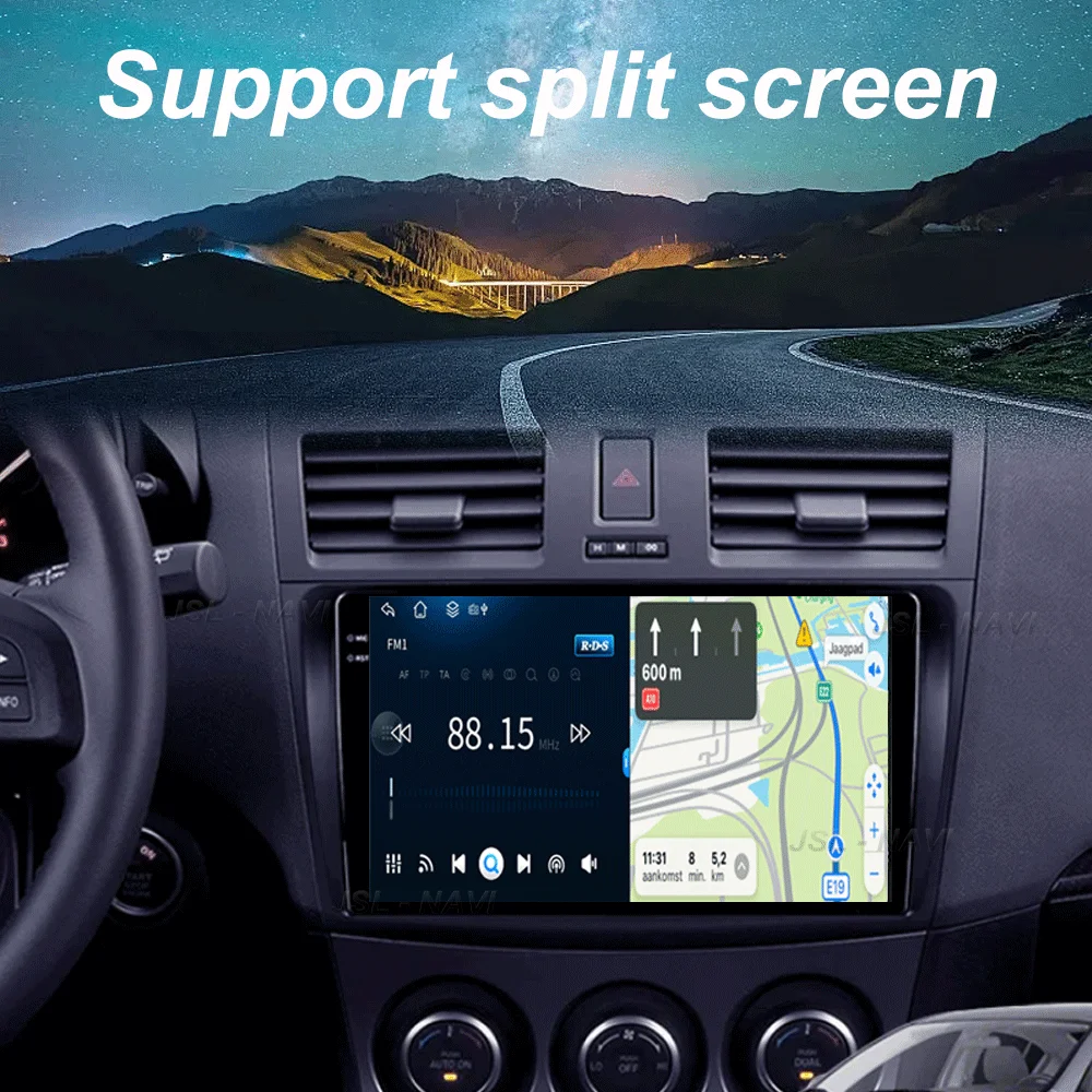 أندرويد 15 لمازدا 3 2009-2013 راديو السيارة مشغل وسائط متعددة ستيريو الملاحة Carplay مكبرات الصوت رئيس وحدة فيديو الصوت لتحديد المواقع 2 Din