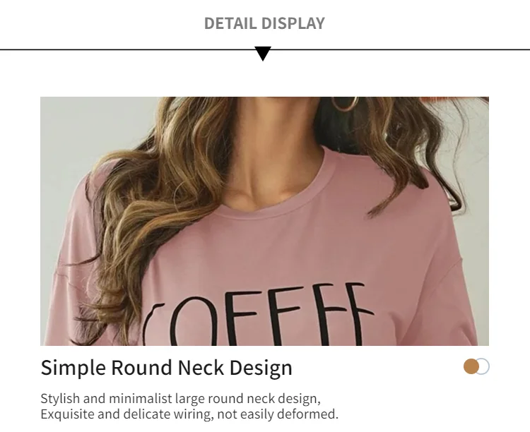 Damen-Nachthemd, Sommer, kurzärmelig, Schlafshirt, Rundhalsausschnitt, T-Shirt-Kleid, weiches Nachthemd, Heimkleidung, Nachtwäsche und Loungewear – Detail 5