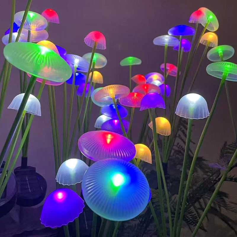 

LED Solar Mushroom Lights Waterproof Solar Lights Outdoor Dual Mode Decor Yard Patio Pathway Jellyfish for Garden Decoration