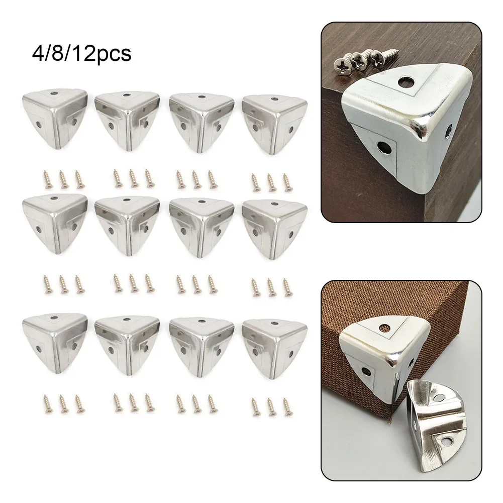 

4812PCS Iron Corner Protectors for Suitcases Wooden Boxes and Furniture Retro Style Corner Protectors with Screws