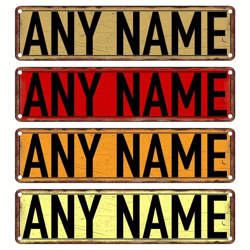 2D Flat 16 Colors Custom Aluminum Street Sign Durable Rustic Home Decor For Bar Kitchen Bathroom No Electricity