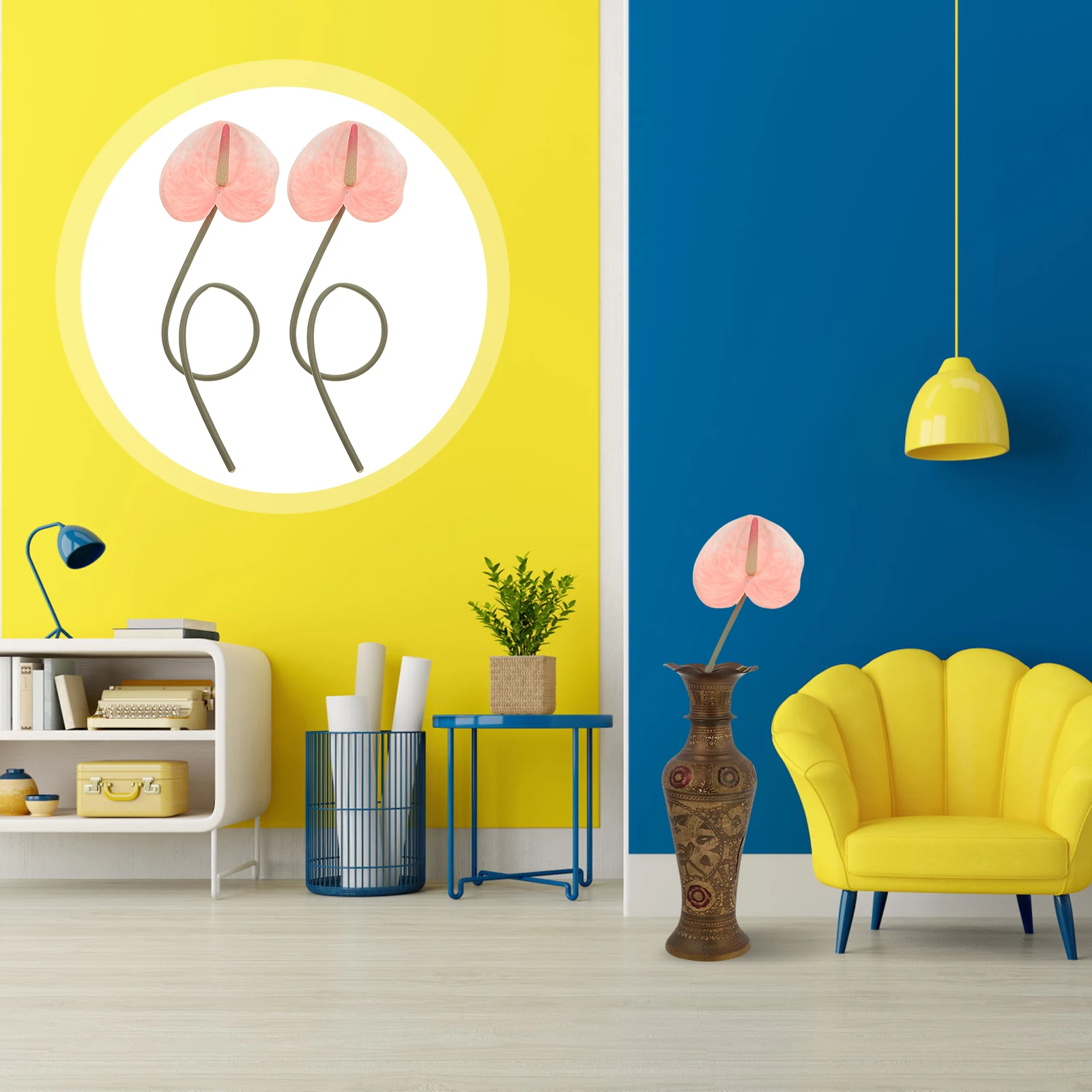 

2Pcs Artificial Flower Simulation Plant Exquisite Workmanship Wedding Party Decor Indoor Scene Bouquet Adornment