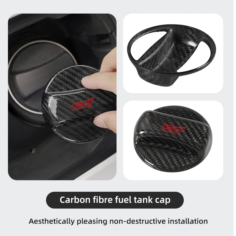 Car Carbon Fibre Fuel Cap 98#95# Decorative Protection Tank Covers For Subaru Impreza Legacy WRX STI BRZ Forester Ascent Levorg