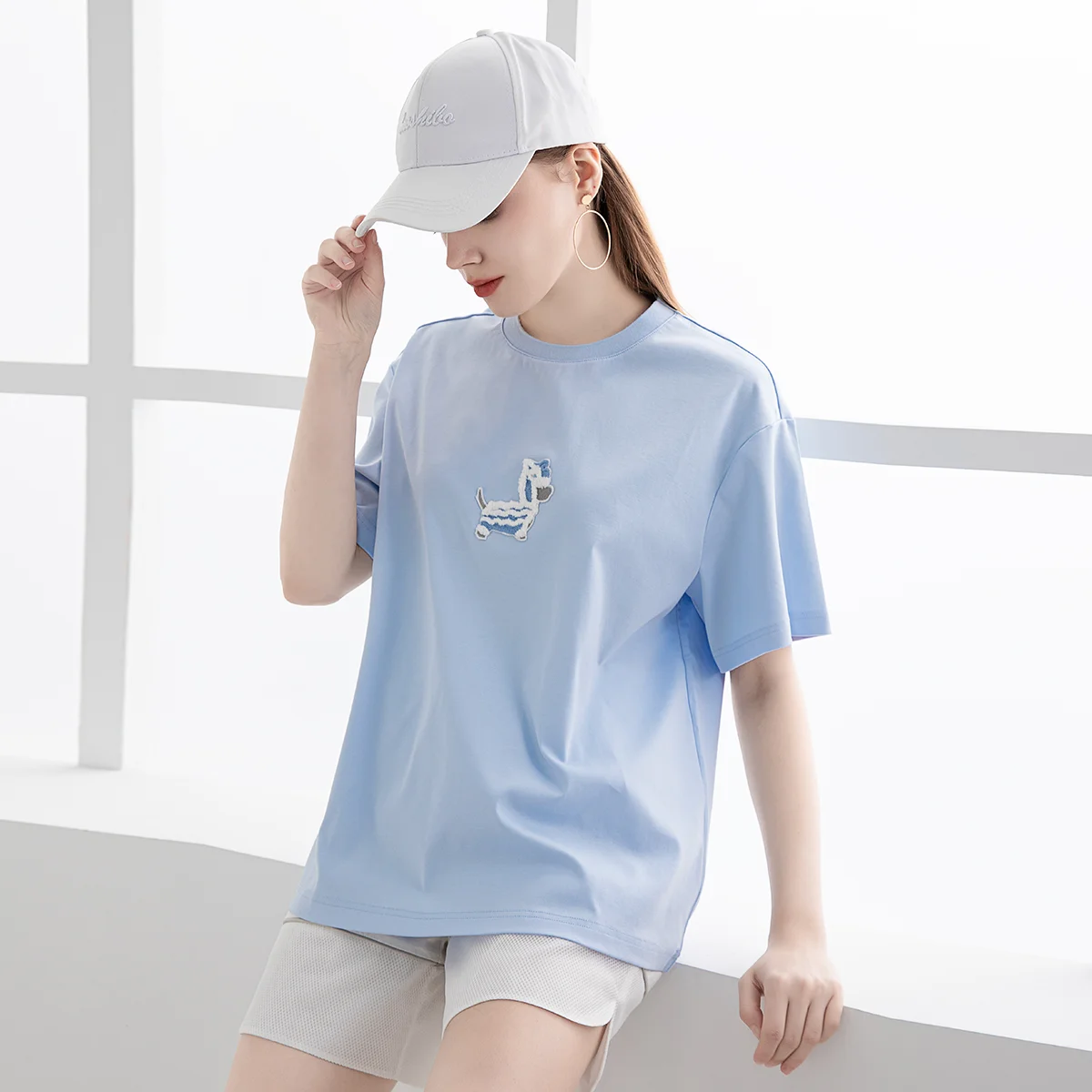 TC533 30% silk 70% merino wool knit sweater trendy women's loose short sleeve knit T-shirt