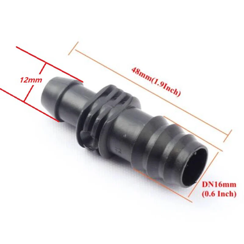 

Wholesale 200pcs 16mm Straight-Through Barbed By-pass Joint One End Connect 16mm Hose Another End Put Gasket Connect PE/PVC Pipe