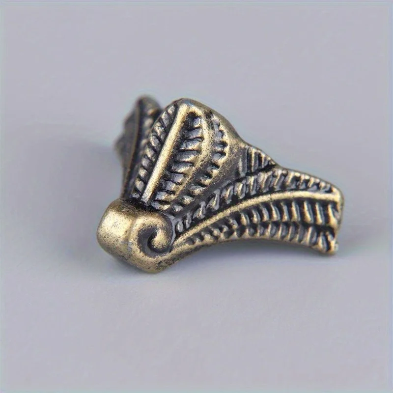 

4Pcs Antique Corner Protector Bronze Jewelry Chest Box Wooden Case Decorative Feet Leg Metal Bracket Hardware