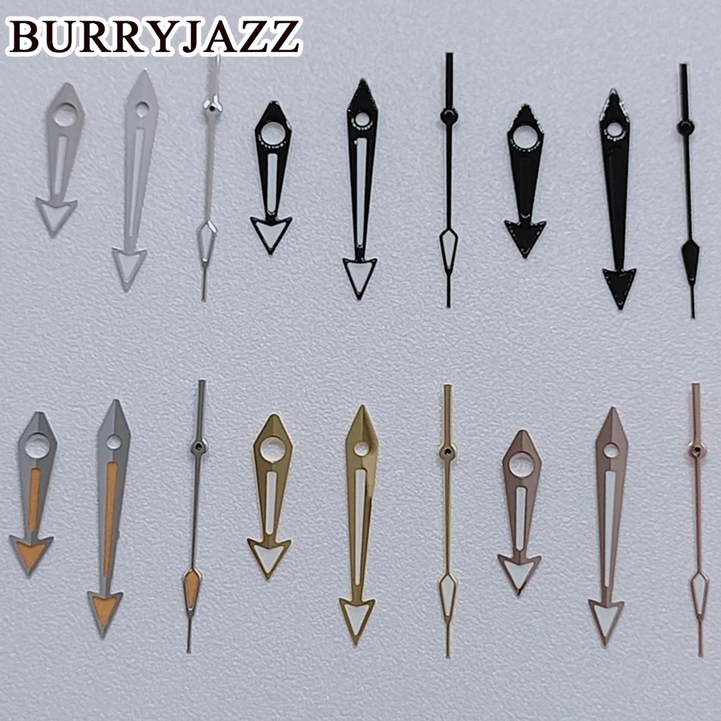 BURRYJAZZ NH35 NH36 NH38 7S26 7S36 4R35 4R36 Стрелки часов Черный Серебристый Золотой Розовое Золото Стрелки Зеленый Светящийся