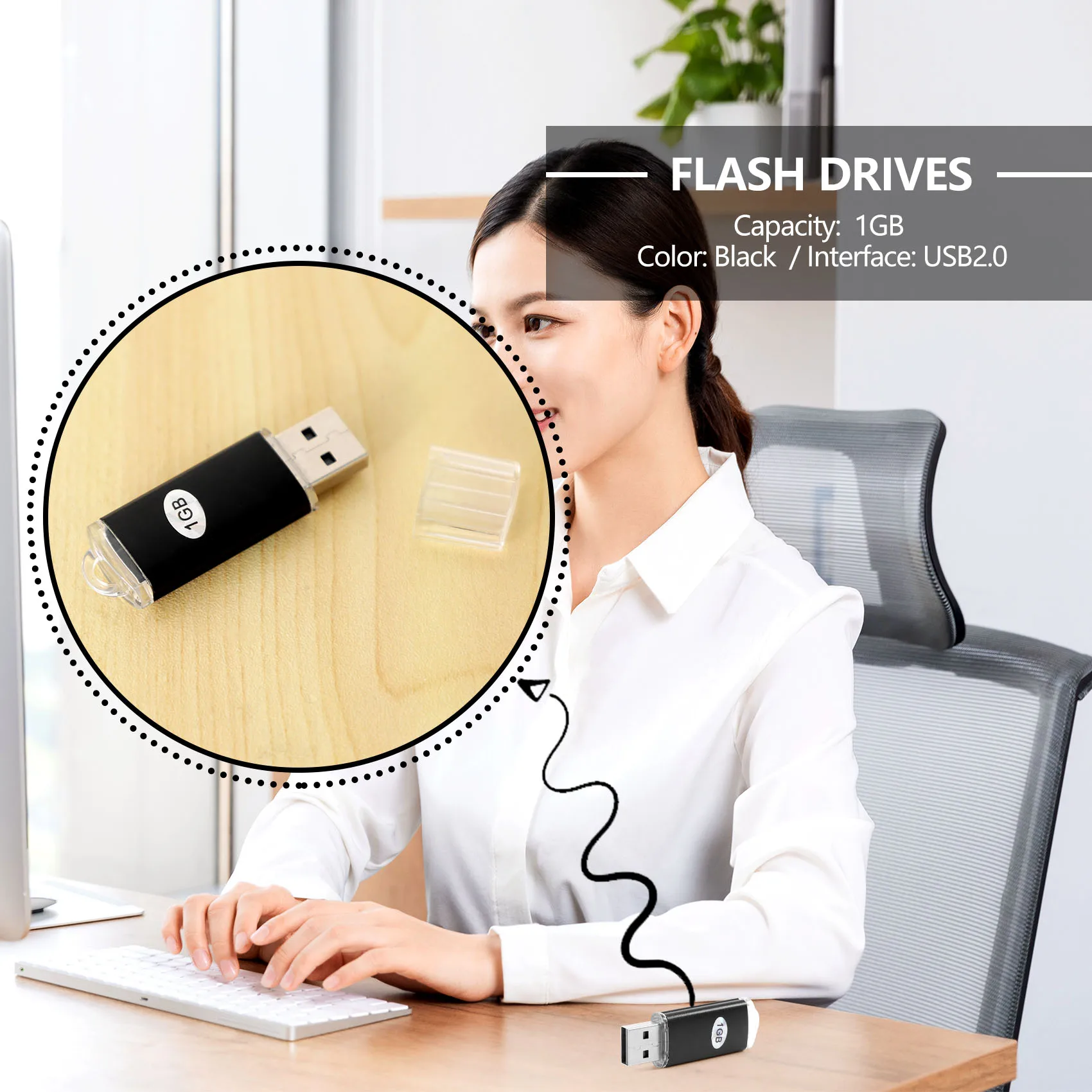 ABME USB Memory Stick Flash Pen Drive U Disk for PC TV Color:Black Capacity:1GB
