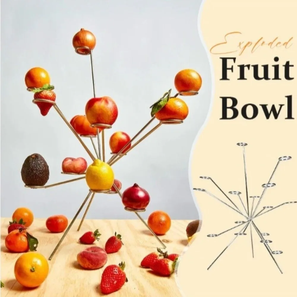 Creative Round Metal Fruit Bowl Sturdy Sleek Surface Table Fruit Tray Decorative Simple Fruit Display Stand Party Wedding