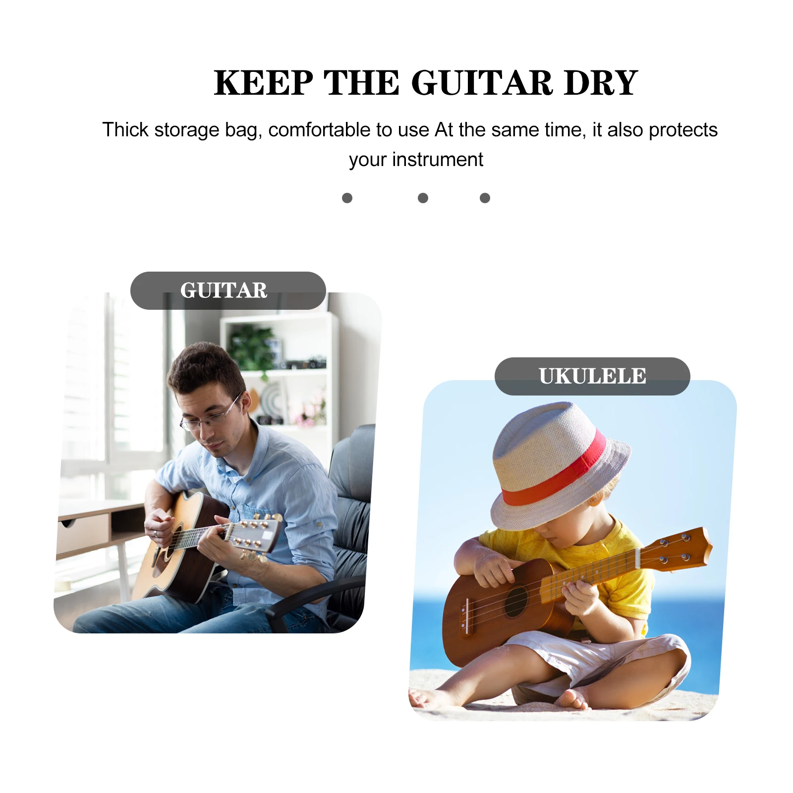 

2pcs Guitar Bag Case Portable Ukulele Bag Oxford Cloth Kids Waterproof Portable Carrying Musical Instruments Accessories