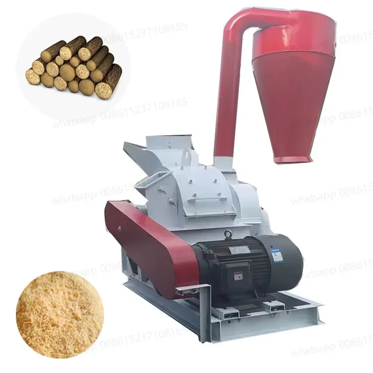 Multifunctional Wood Sawdust Hammer Machine Garden Tree Root Crusher Shiitake Wood Scraps Shredder Machine Dust Collection