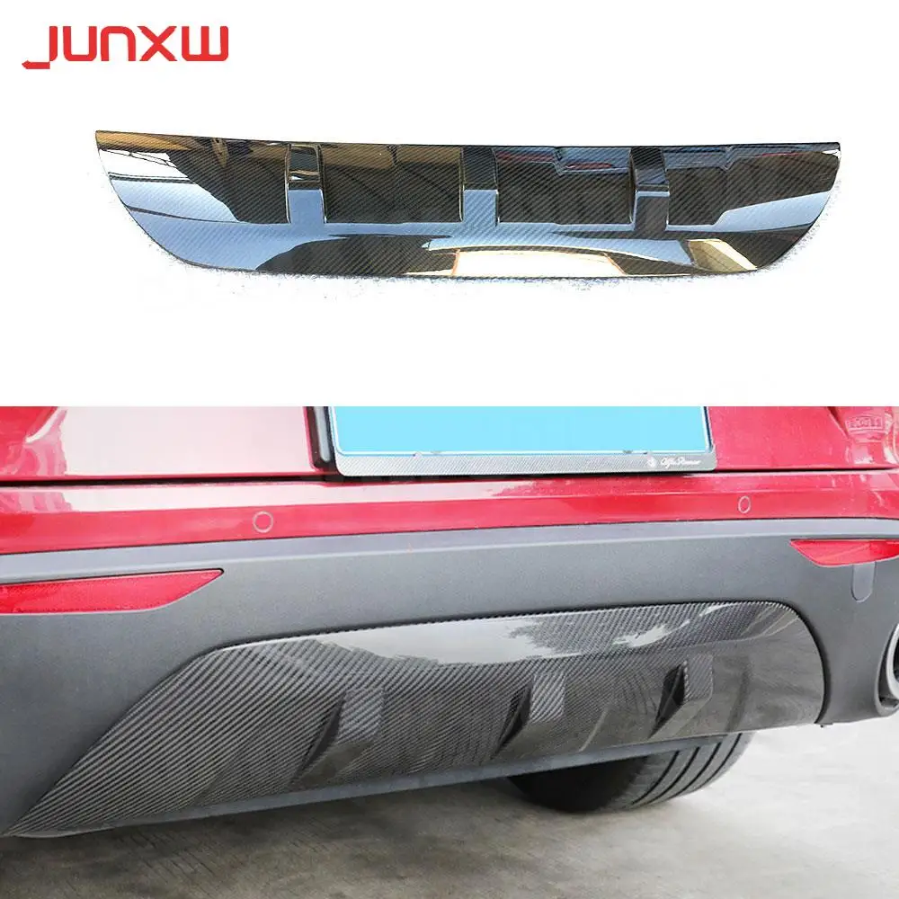 Carbon Fiber Rear Lip Diffuser Trim For Alfa Romeo Stelvio 2017 2018 2019 Fins Shark A Style Bumper Cover Car Kits FRP