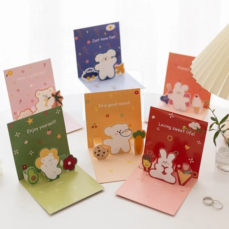 3D Birthday Cake Pop-Up Greeting Cards Happy Birthday Card For Kids Friends Family  Postcards Gifts with Envelope