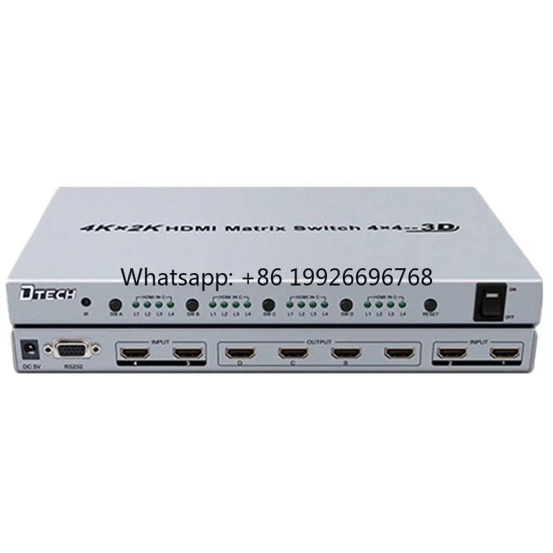 Hot Selling 2 Input 2 Output IR  Switcher 4k Hdmi Matrix 4x4 Matrix Video Switcher