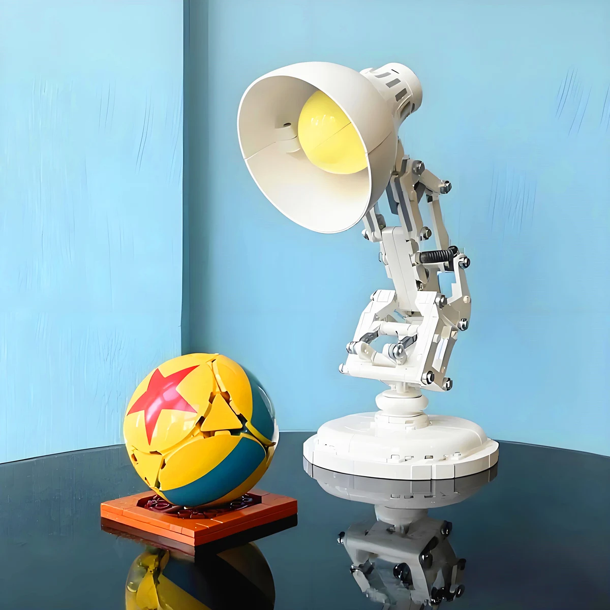 Lámpara de Mesa con Huevos de Pascua Ocultos, Bloques de Construcción Clásicos, Juguetes de Ladrillos, Decoración para el Hogar y la Oficina, Set de Regalo