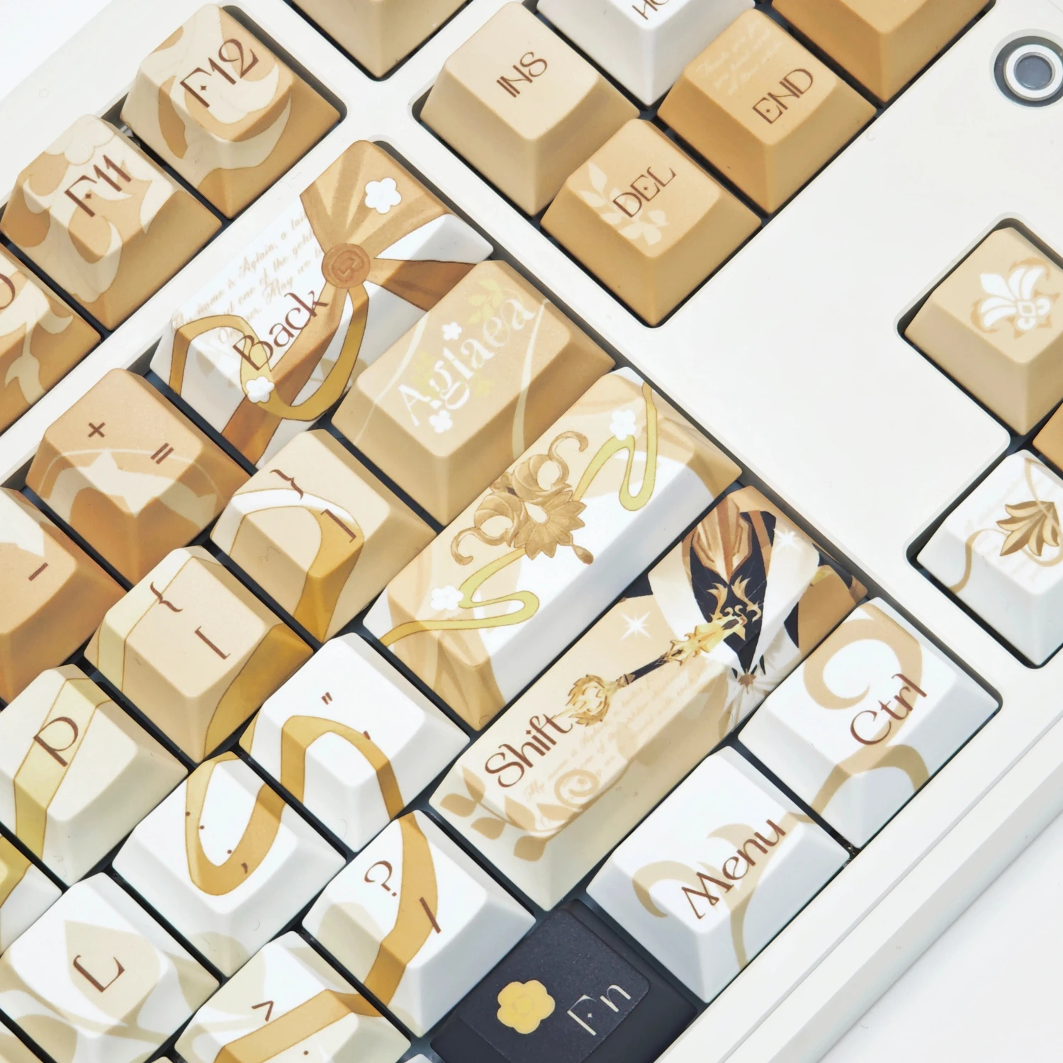 MAIMOOO Aglaea Keycaps Cherry Profile Honkai: Star Rail Anime Game Keycap PBT Side Engraved Gold Mechanical Keyboard Caps Gifts