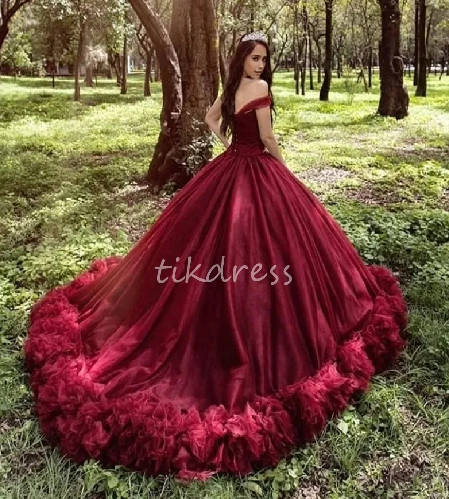 

Винтажное темно-красное платье Quinceanera 2025 Vestido De 15 Xv Años, расшитое бисером торжественное платье для дня рождения, танцевальной вечеринки, милое платье 16, по индивидуальному заказу