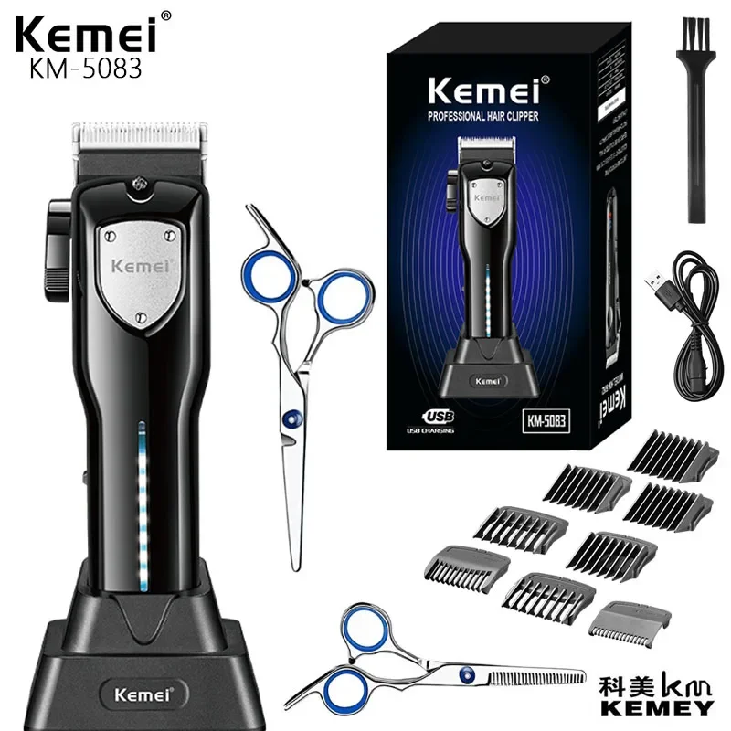 

KM-5083 Professional Hair Beard Trimmer Grooming Kit Barber Haircut Shaving Electric Razor Shaver for Men Blade Barbar