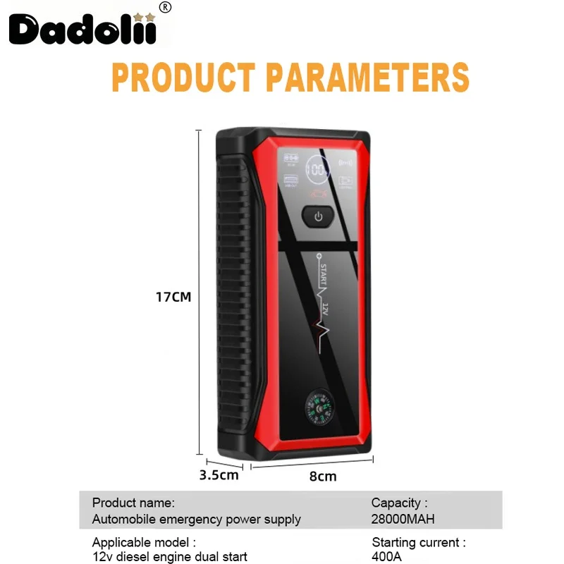 Car Jump Starter Starting Device Battery Power Bank 12V98000mAh Jumpstarter Auto Buster Emergency Booster Car Charger Jump Start