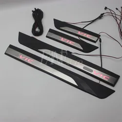 Car Styling For Honda Civic 2016-2021 10TH Stainless Steel Led Door Sill Scuff Plate Protector Cover Trim Pedals Guard