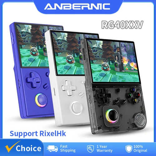 ANBERNIC-consola de juegos portátil RG40XXV, pantalla IPS de 4 pulgadas, Joystick RGB, reproductor de vídeo E-book, compatible con transmisión WIFI, salida HDMI