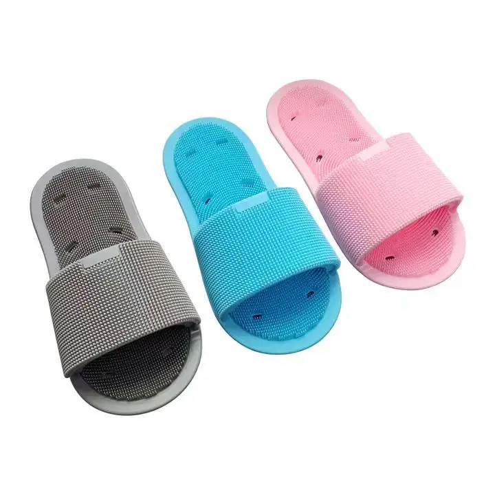 Bathroom Simple Silicone Cleaner Foot Washer Brush Massager Shower Cleaning Blue Slippers Exfoliating Cleaning