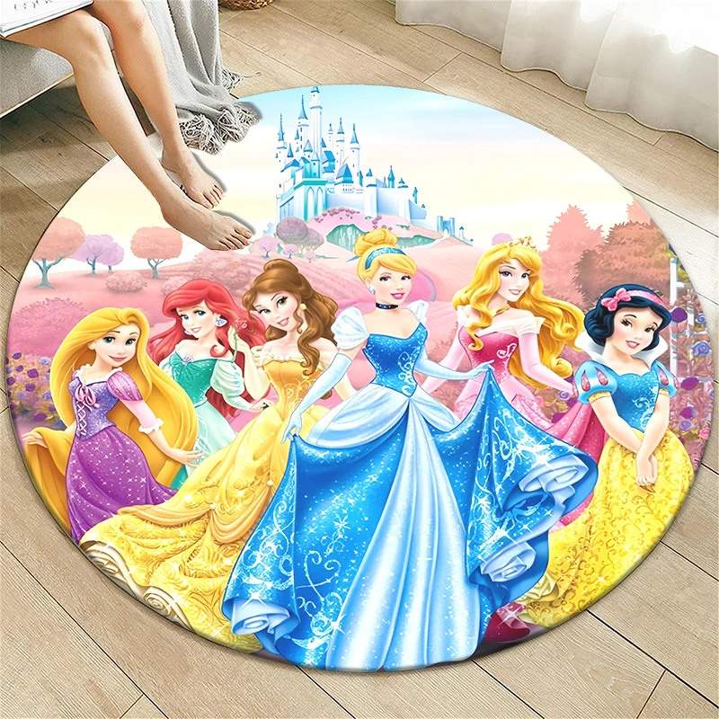 MINISO Fairy princesses HD Printed Circular Carpet, Bedroom Decorative Carpet Living Room Bathroom Picnic Camping Non-slip Mat