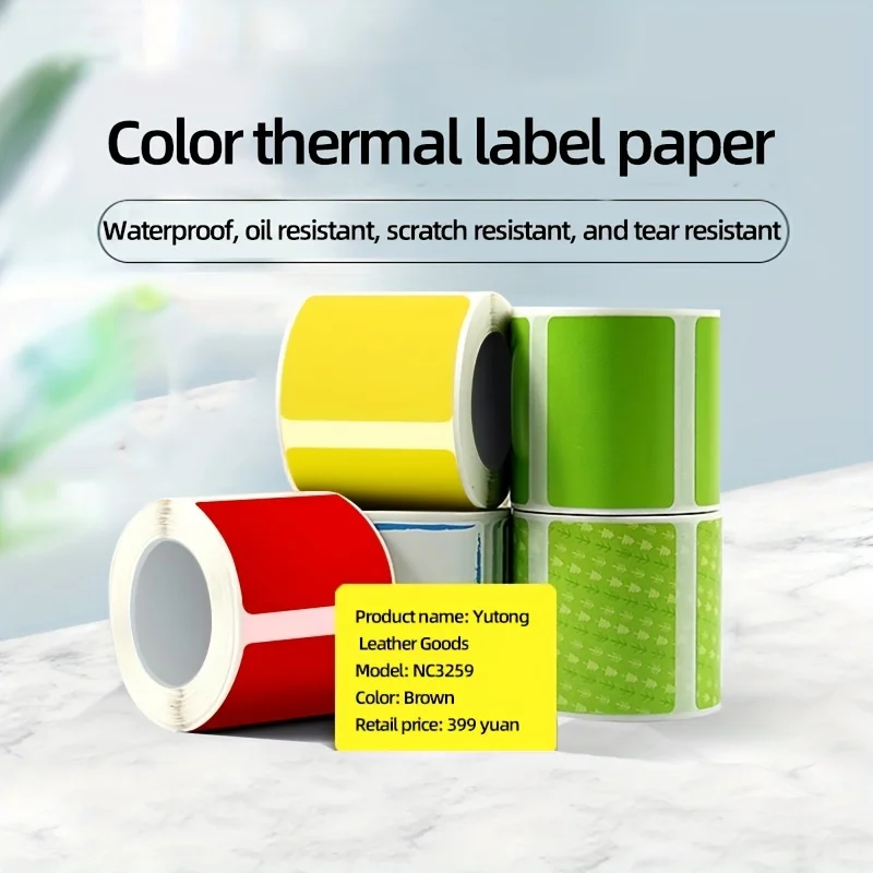 40*30mm/230pcs Direct Thermal Printing Label Paper Solid Color thermal label printing paper Commercial Grade Label Sticker