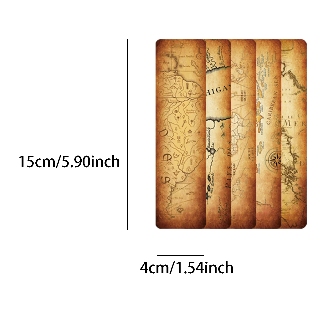 30PCS Creative Retro Map Bookmark Decoration Student Books Page Annotation Gifts Personalized Decoration Bookmarks