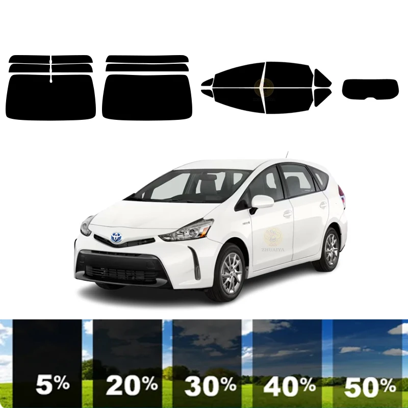 

precut Removable Window Tint Film For Car 100% UVR 5%-70%VLT Heat Insulation Carbon ﻿For TOYOTA PRIUS V 4 DR HATCH 2012-2017