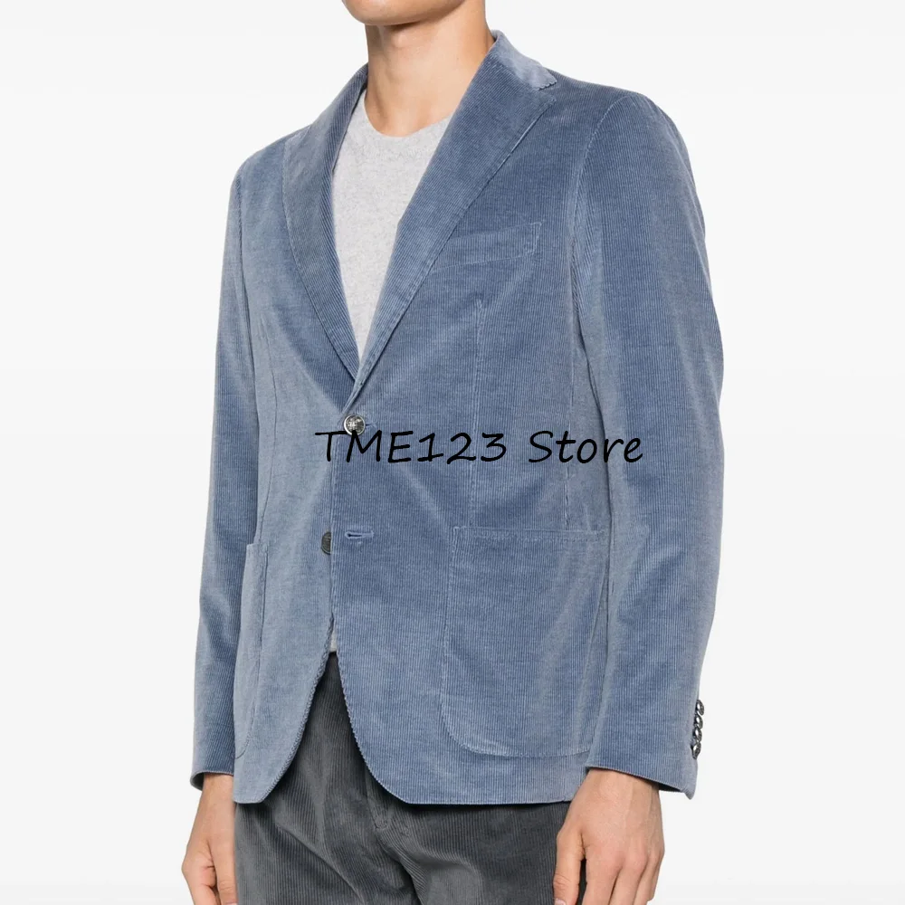 

Corduroy Men's Jackets for Suit Notch Lapels Two Buttons Casual Elegant Mens Jackets Square Pockets Fashion Classic Suits Blazer