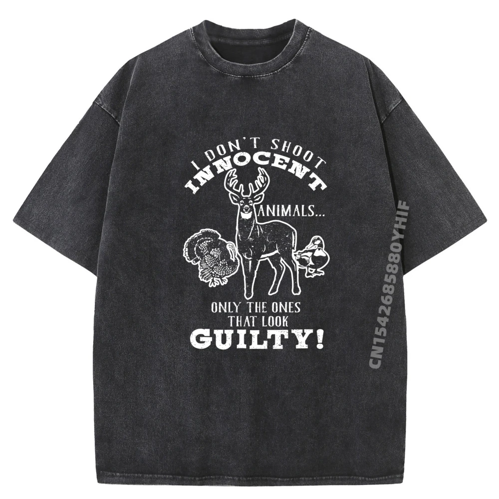 

Футболка с изображением оленя, индейки, утки, охотника на утки, «I Don T Shoot», хлопковая мужская уличная рубашка большого размера, стираная рубашка